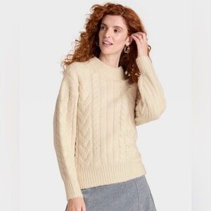 NEW WITH TAGS - a new day Cable Knit Sweater in Cream